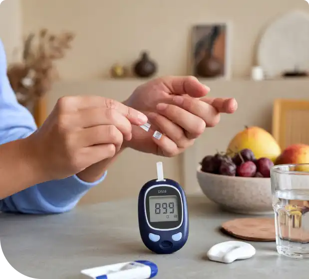 A man checking his sugar level.