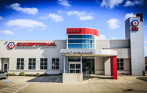 Exterior view of ER Center building with a large main entrance