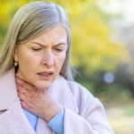 Allergies cause sore throat in older woman