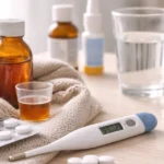 Man with lungs and bacteria.